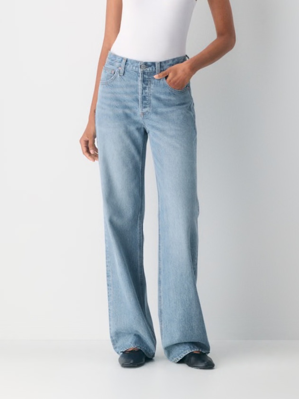 Denim Forum '90s Vintage Mid-Rise Wide Jeans Size 26 in 7 years Bleu Tatoo NWT